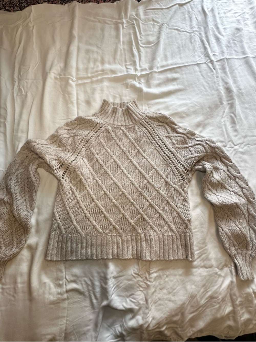 American Eagle Cable Knit Mock Neck Sweater